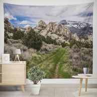 Scenic Hiking Trail Nature Wall Tapestry Stagecoach -