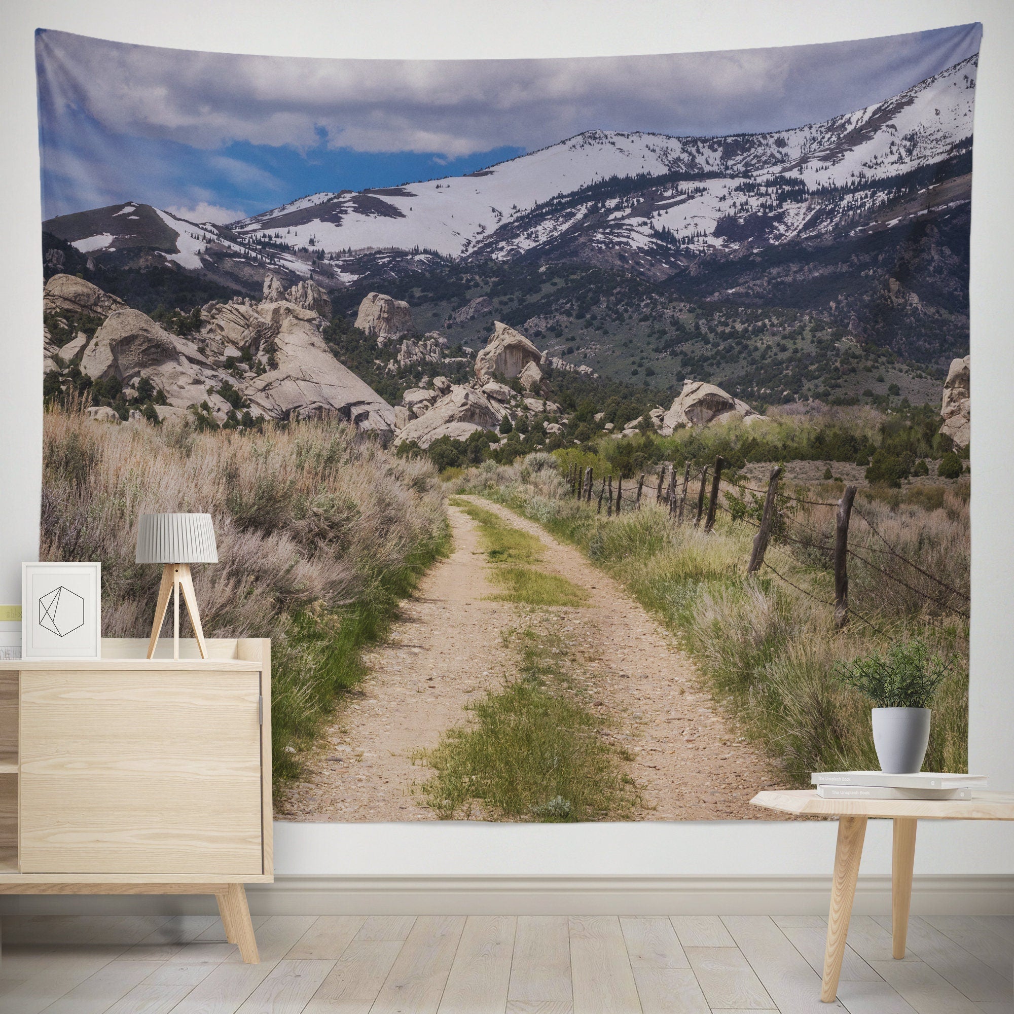 Road to the Mountains Wall Tapestry Albion Range Idaho -