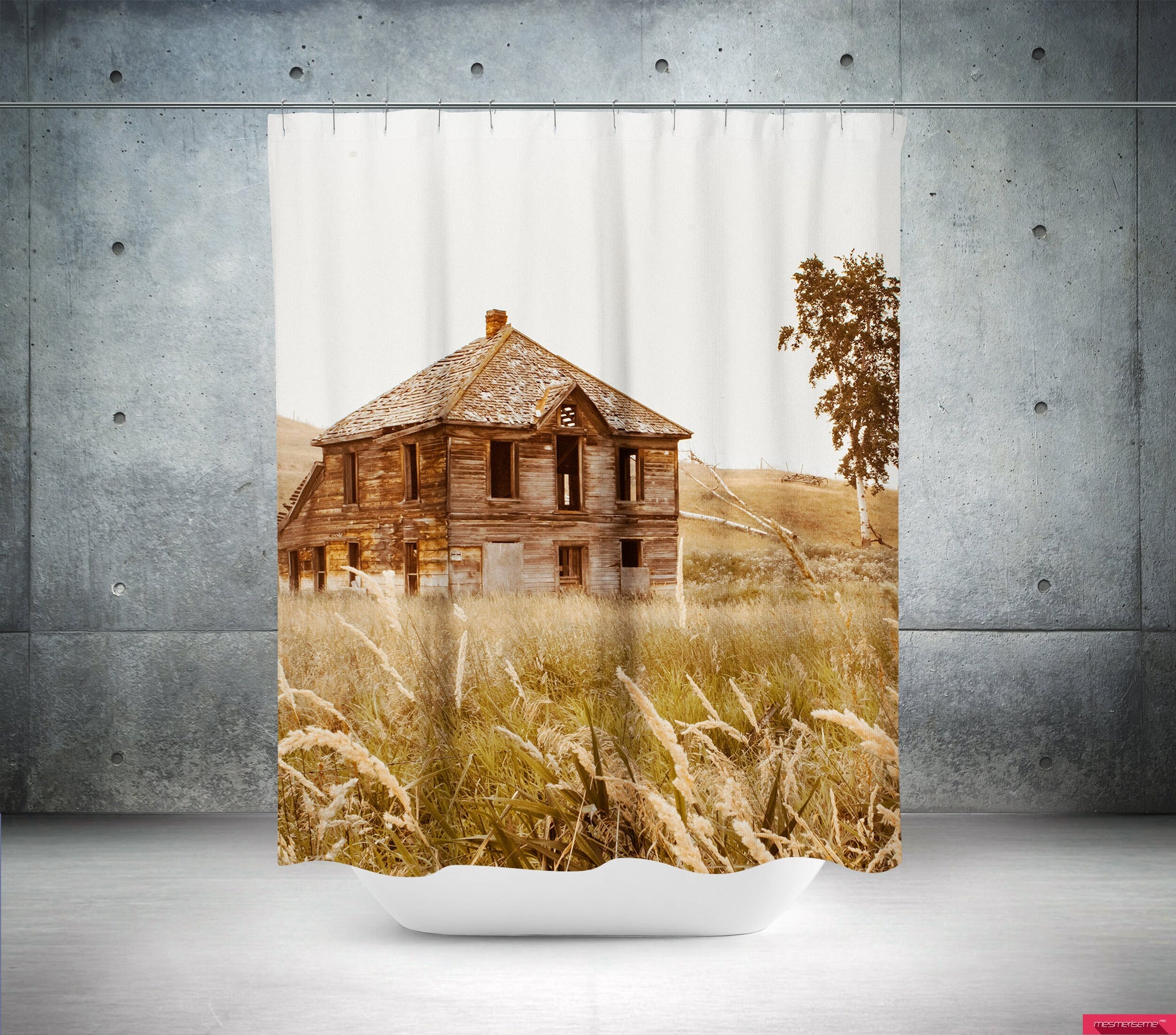 Rustic Farmhouse Shower Curtain 71x74 inch Cabin Homestead