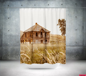 Rustic Farmhouse Shower Curtain 71x74 inch Cabin Homestead