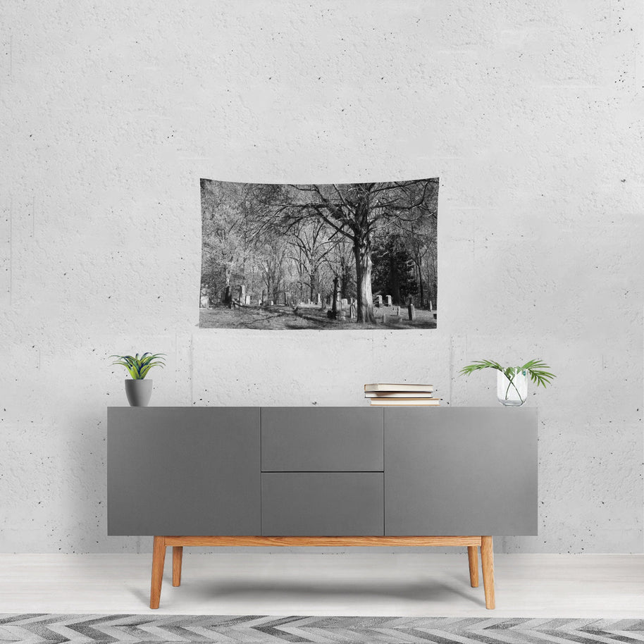Halloween Decor Large Cemetery Wall Tapestry - Decorative
