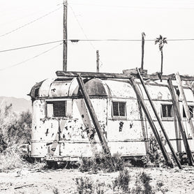 Airstream Camper Photo Print Black and White Film