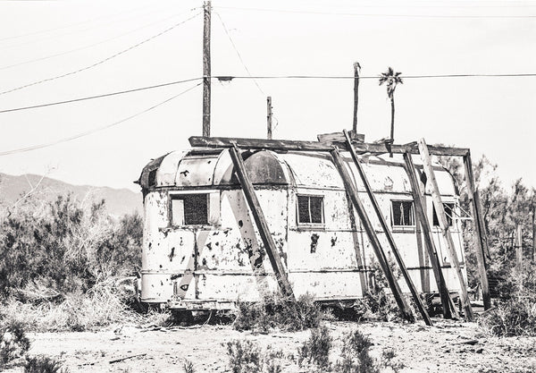 Airstream Camper Photo Print Black and White Film