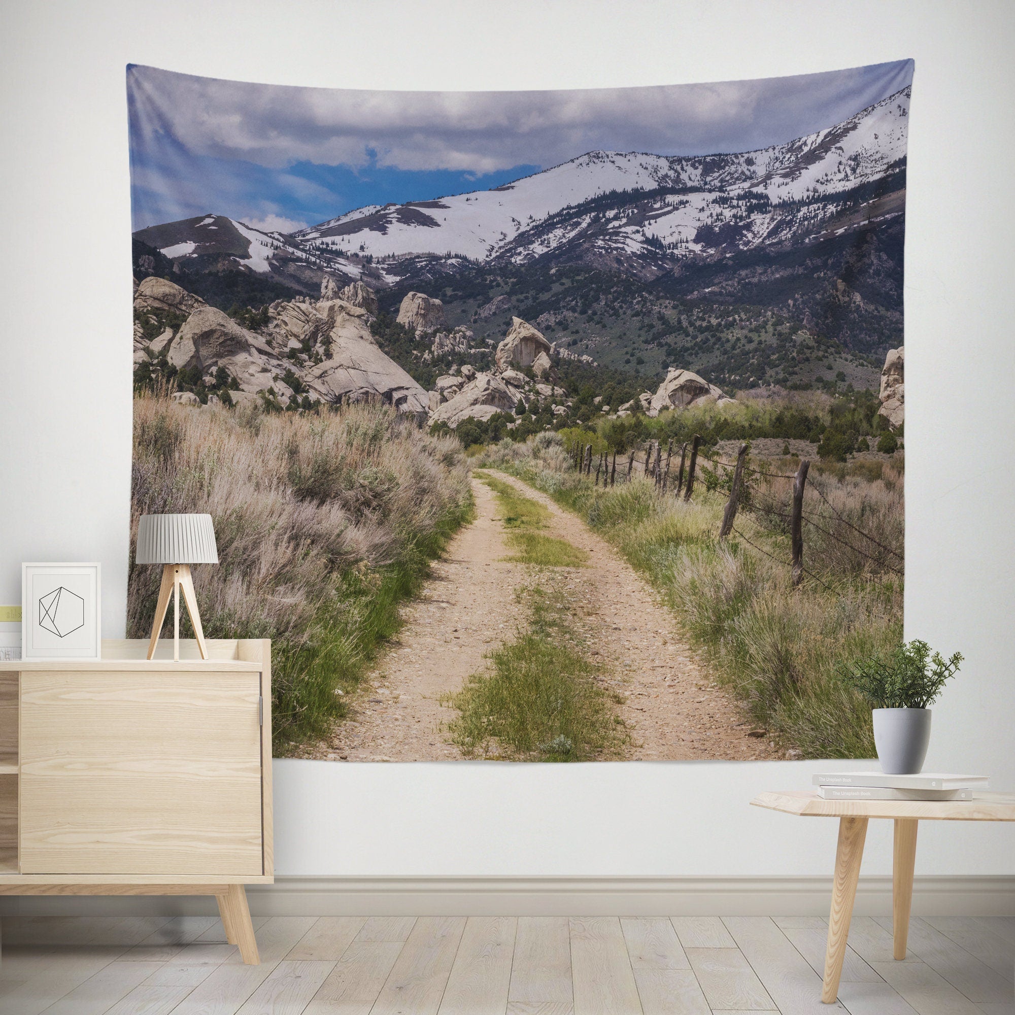 Road to the Mountains Wall Tapestry Albion Range Idaho -