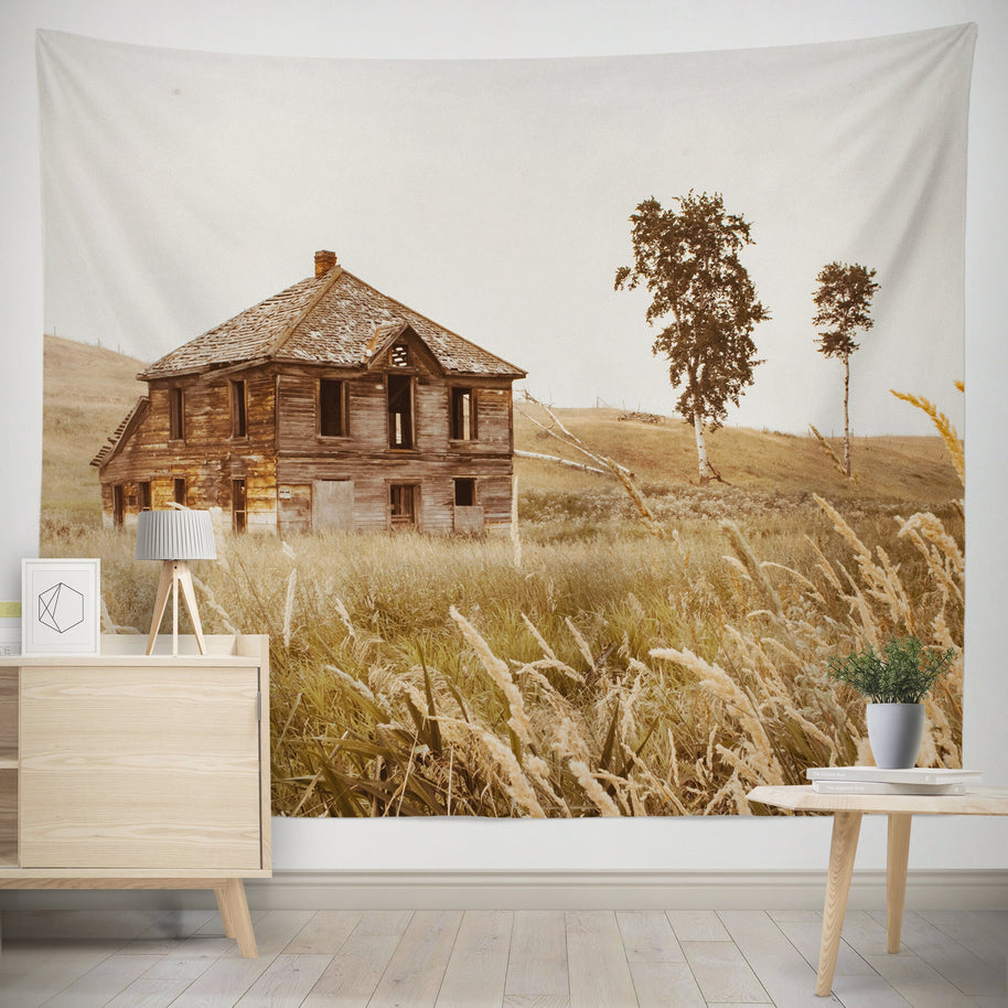 Rustic Farmhouse Wall Tapestry Rural Homestead, - Decorative