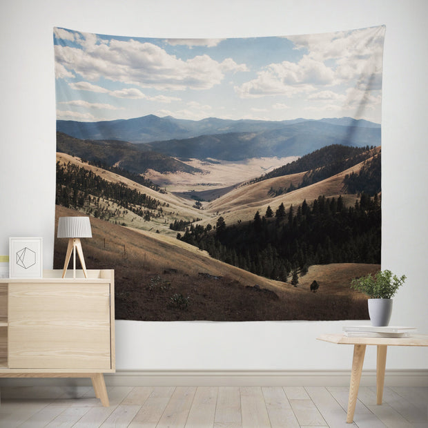 Hills of Montana Nature Wall Tapestry Scenic Landscape