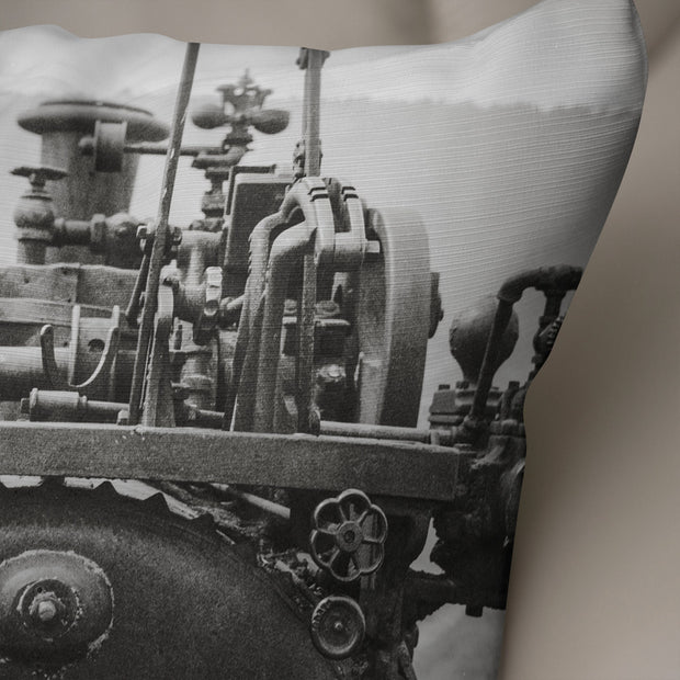 Vintage Tractor Industrial Throw Pillow Cover - Pillows