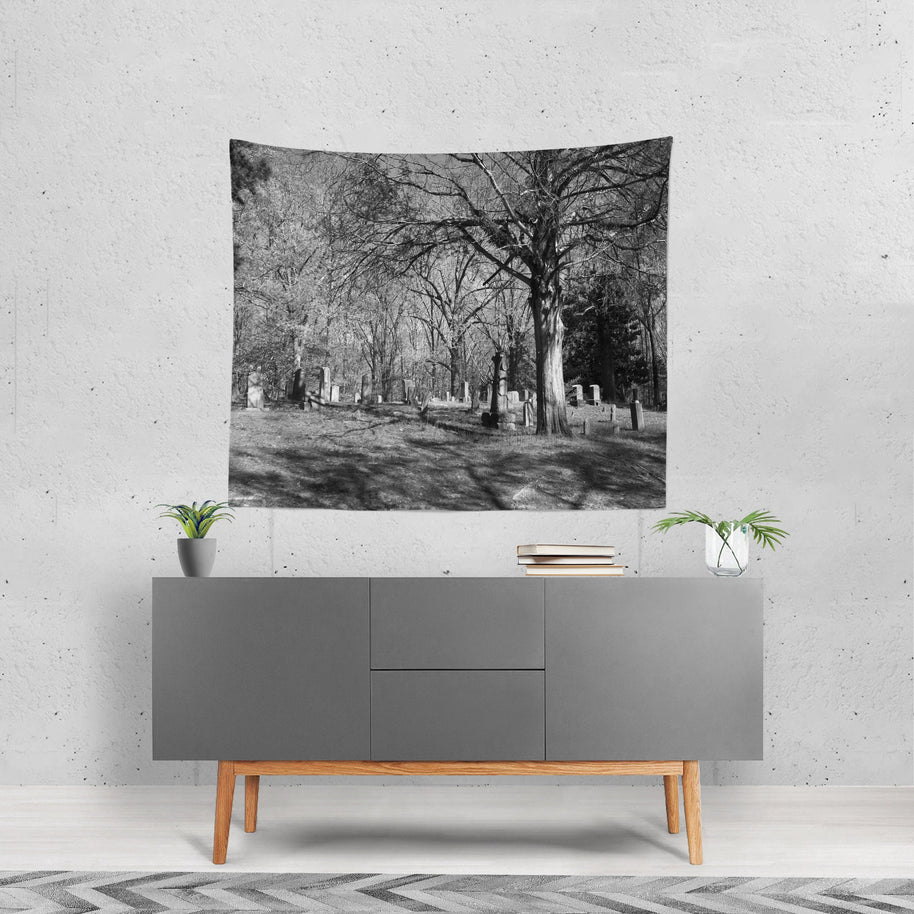 Halloween Decor Large Cemetery Wall Tapestry - Decorative