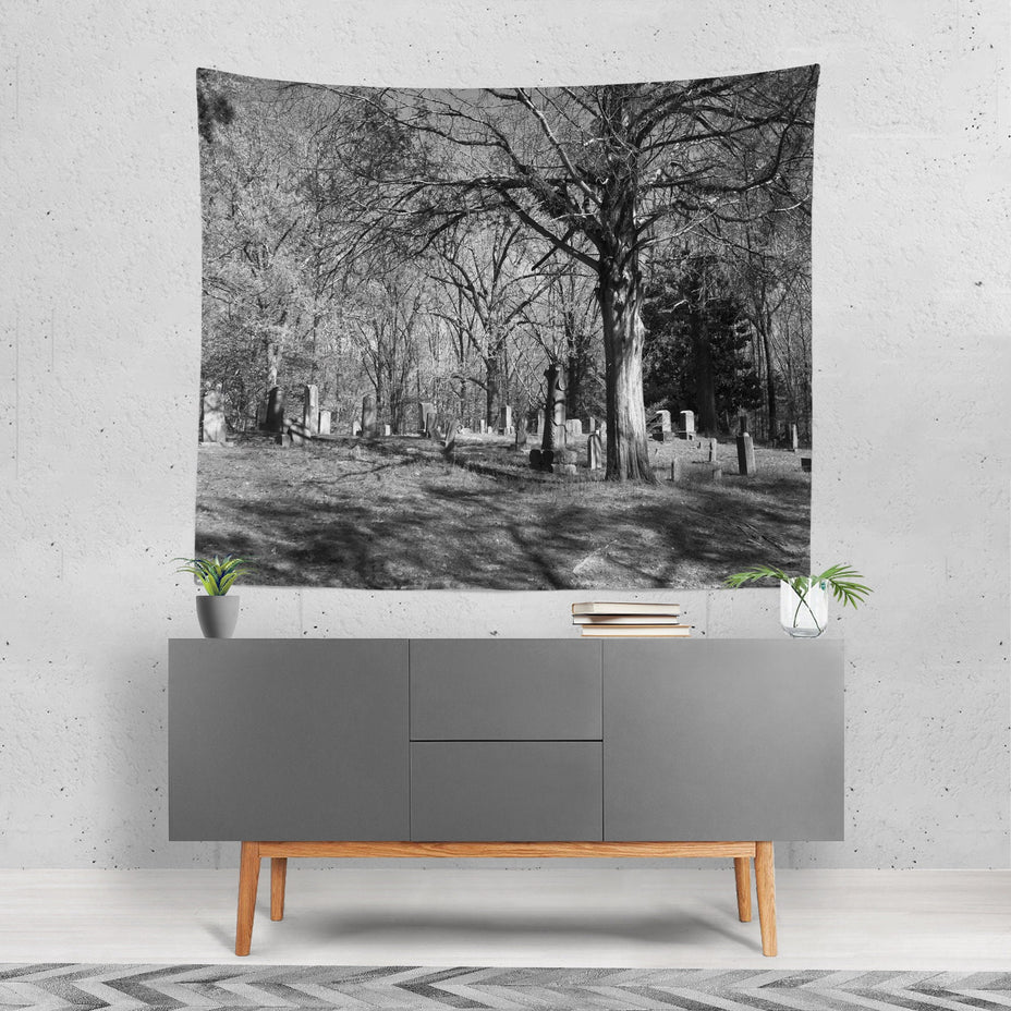 Halloween Decor Large Cemetery Wall Tapestry - Decorative