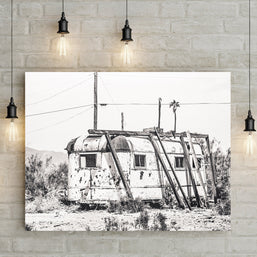 Airstream Camper Photo Print Black and White Film