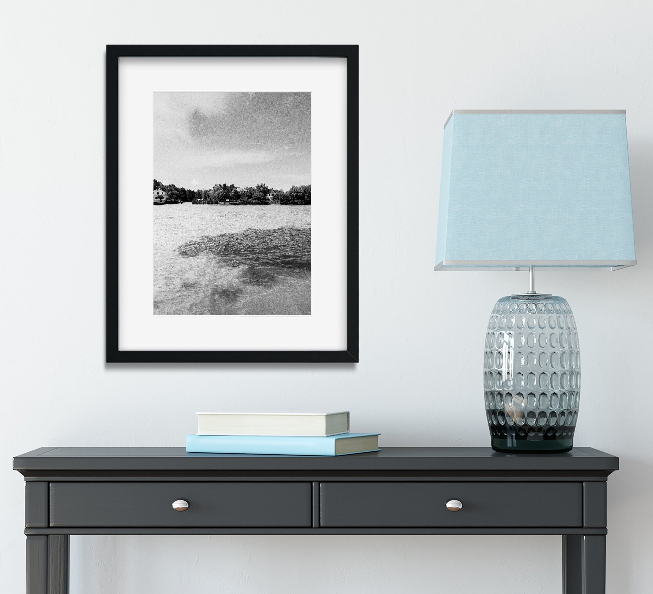 Where Rivers Meet Art Print Argentina Fine Black and White
