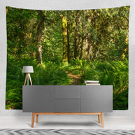 Fern Trail Lush Forest Wall Tapestry Oregon Woodland Scene -