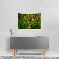 Fern Trail Lush Forest Wall Tapestry Oregon Woodland Scene -