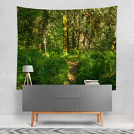 Fern Trail Lush Forest Wall Tapestry Oregon Woodland Scene -