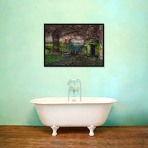 Blue Bicycle Art Print Cambridge England UK Photography