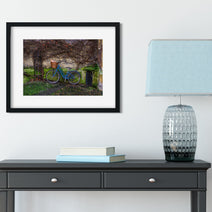Blue Bicycle Art Print Cambridge England UK Photography