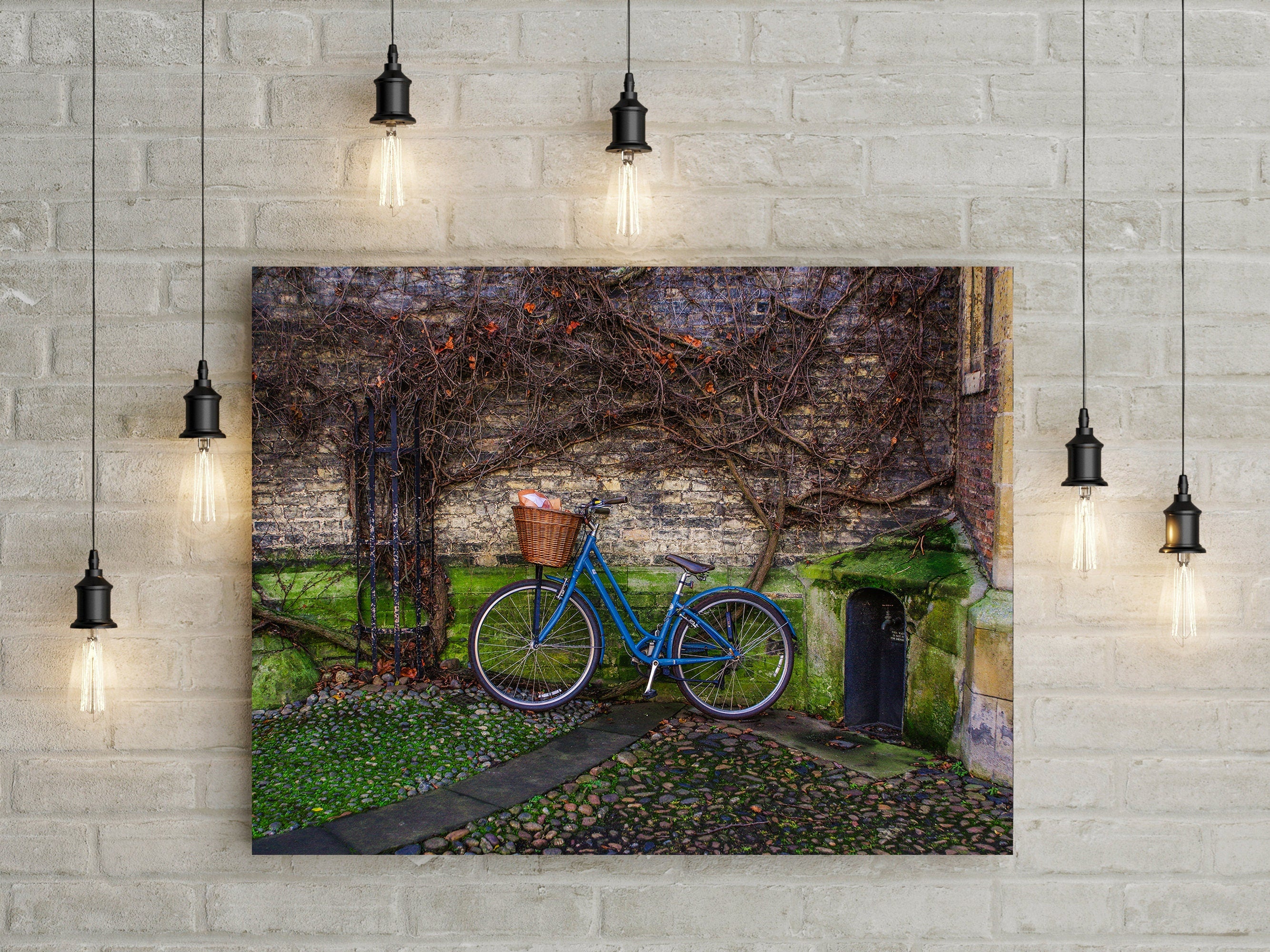 Blue Bicycle Art Print Cambridge England UK Photography