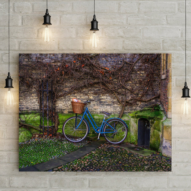 Blue Bicycle Art Print Cambridge England UK Photography