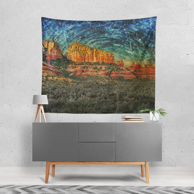 Sedona Desert Surreal Wall Tapestry Outer Space Decor -