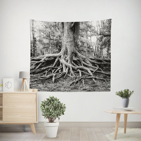 Black and White Tree of Life Tapestry - 60x51 - Decorative