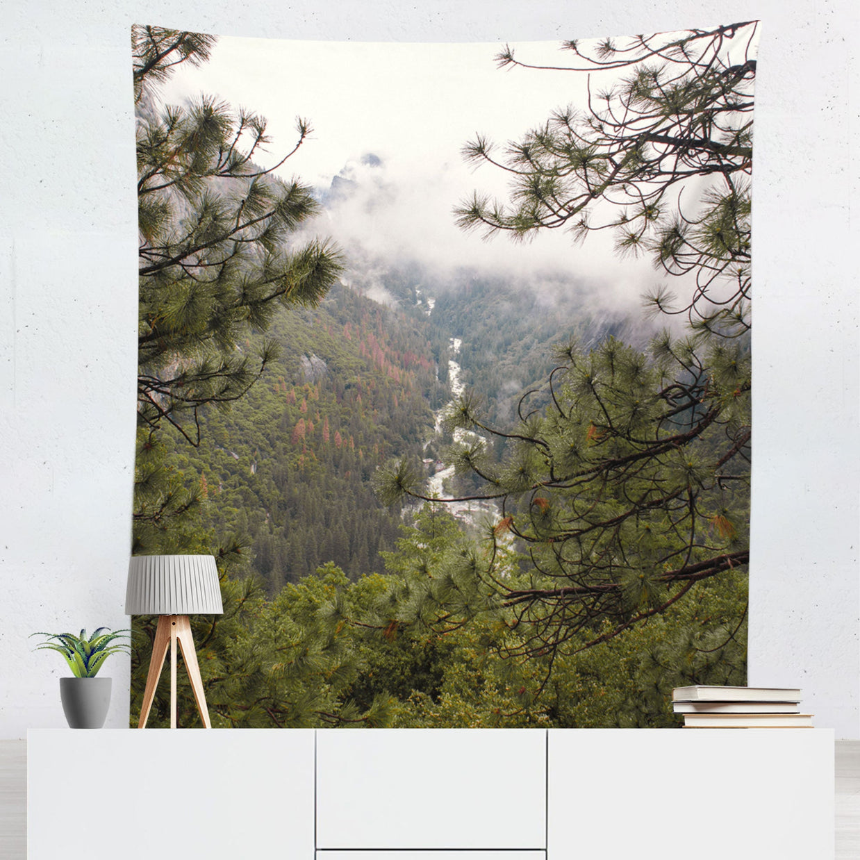 Yosemite Forest Wall Tapestry California Art - Decorative