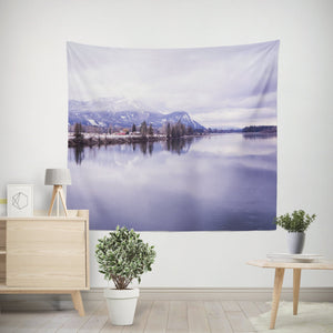 Scenic Winter Lake Nature Tapestry Peaceful Landscape