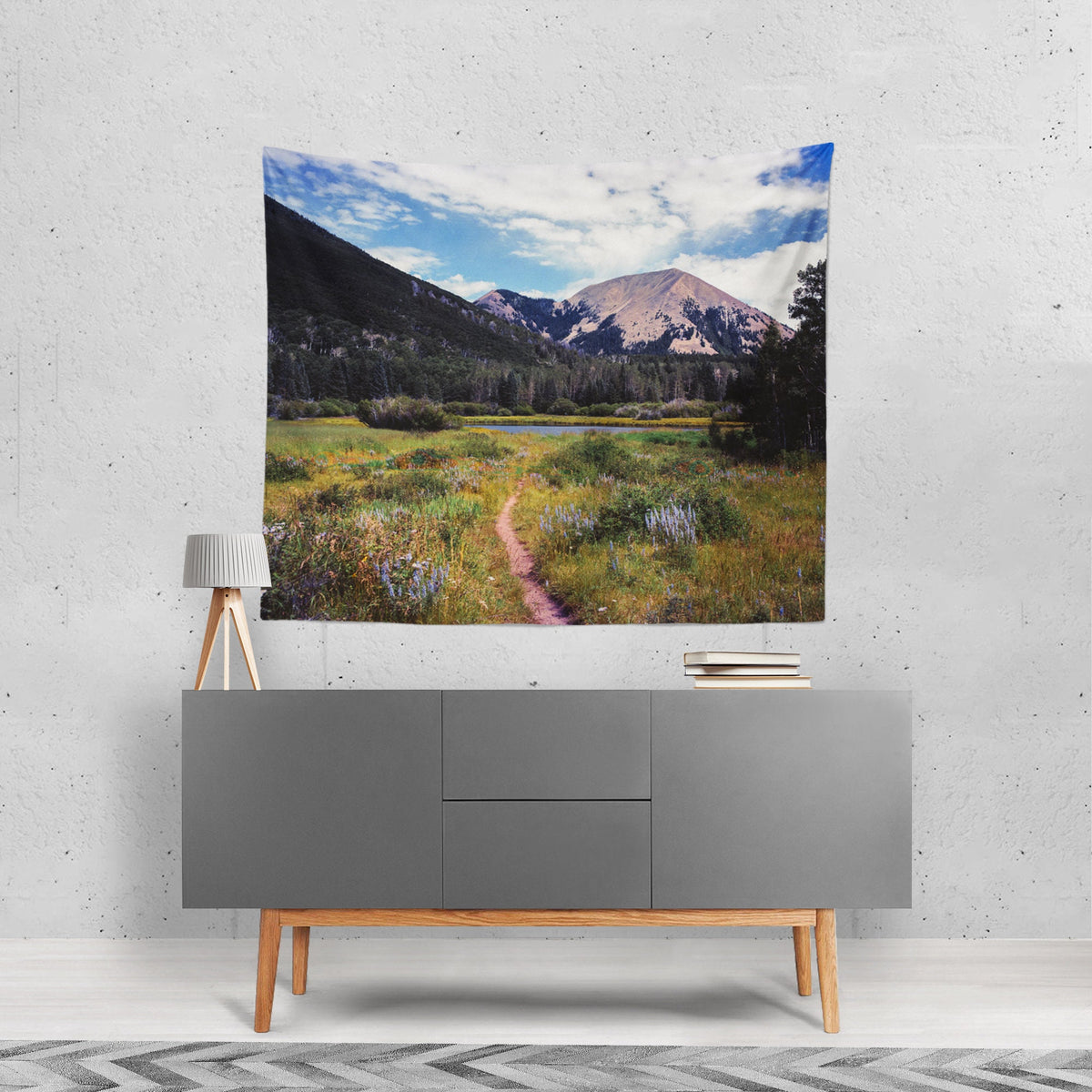Mountain Lake Wall Tapestry Scenic Utah Nature - Decorative