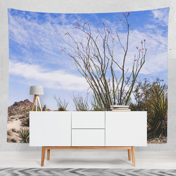 Ocotillo Plant Desert Tapestry Cactus Decor Southwest Theme