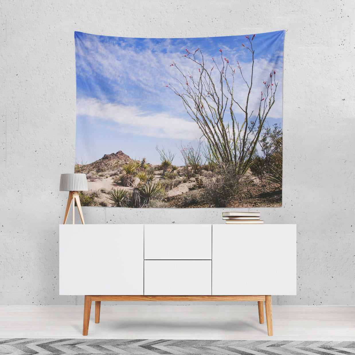 Ocotillo Plant Desert Tapestry Cactus Decor Southwest Theme