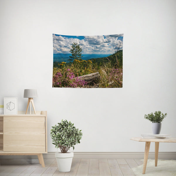 Mountain Top Wildflowers Wall Tapestry Forest Decor -