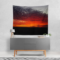 Red Sunset Wall Tapestry Epic Clouds West Texas Art -