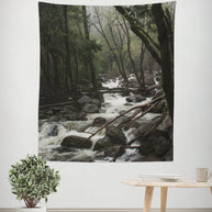 Foggy Creek and Forest Wall Tapestry Yosemite California -