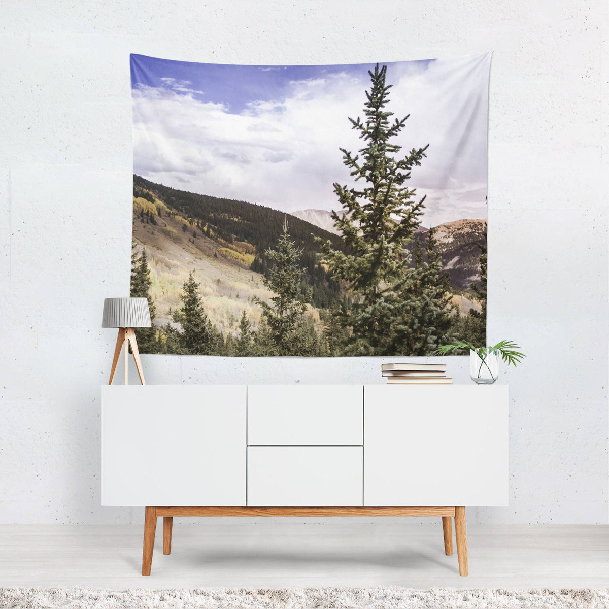 Mountain Treeline Colorado Wall Tapestry - Decorative