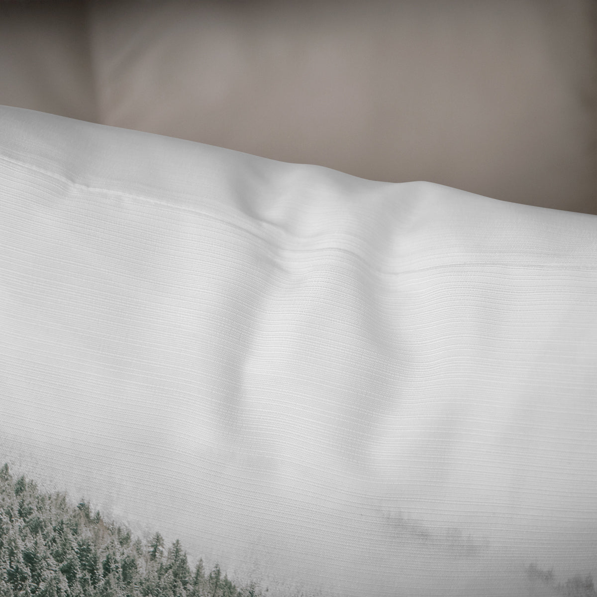 Snowy Mountain Throw Pillow Cover Winter Nature Decor -