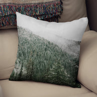 Snowy Mountain Throw Pillow Cover Winter Nature Decor -