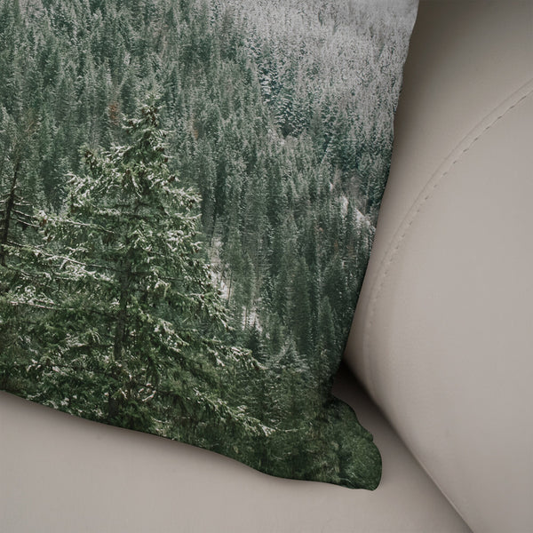 Snowy Mountain Throw Pillow Cover Winter Nature Decor -