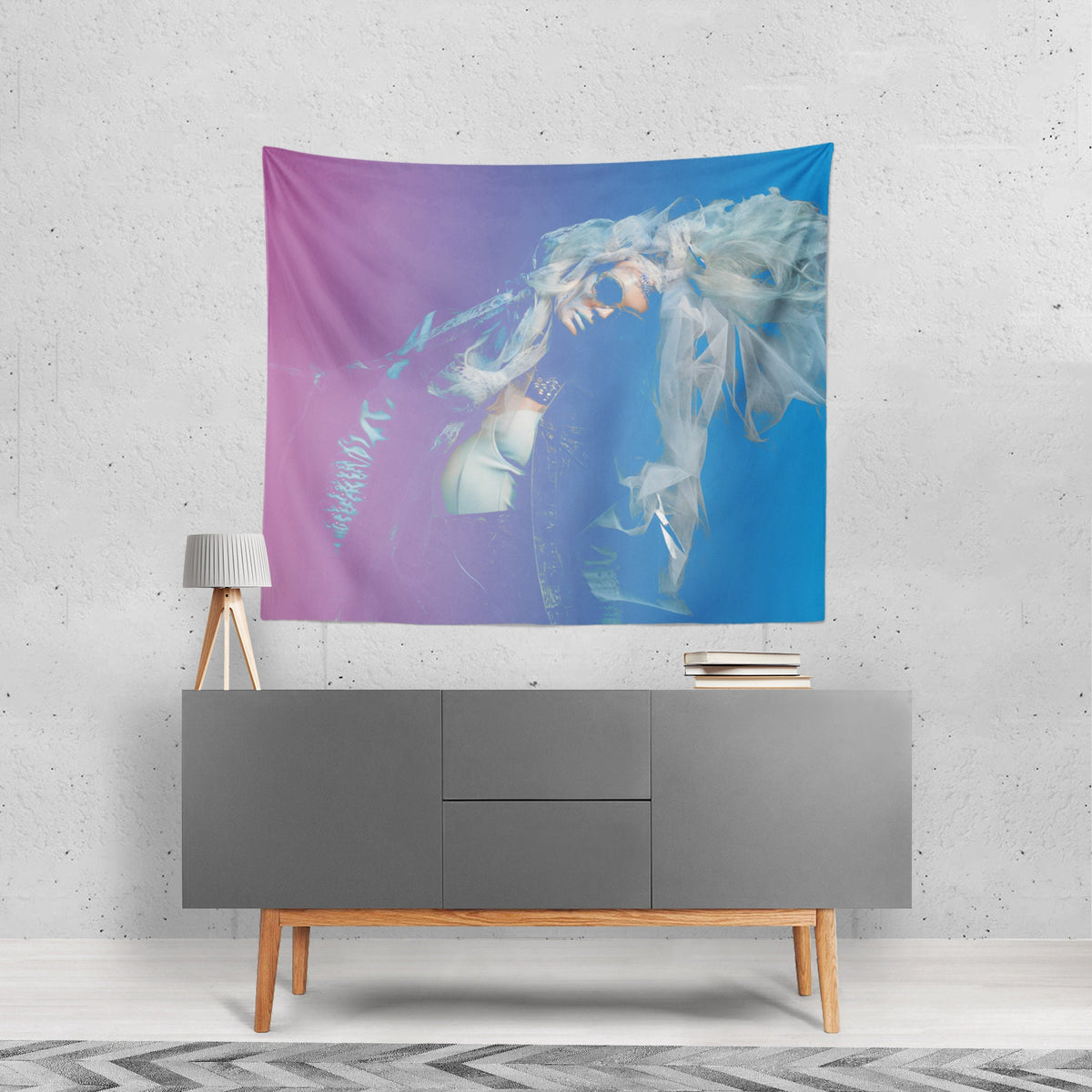 The Dancer Pink and Blue Wall Tapestry - Decorative