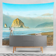 Oregon Coast Wall Tapestry Cannon Beach Decor Haystack Rock