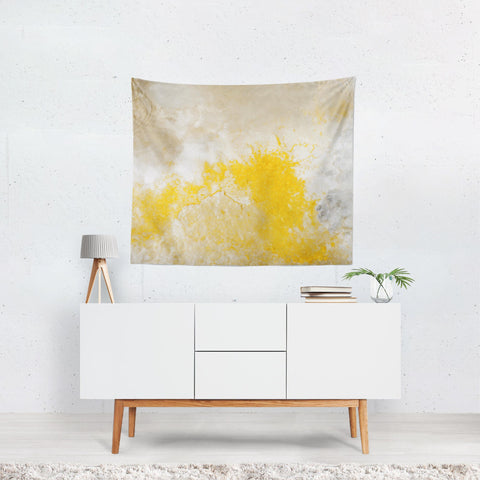 Abstract Modern Yellow Wall Tapestry - 60x51 - Decorative