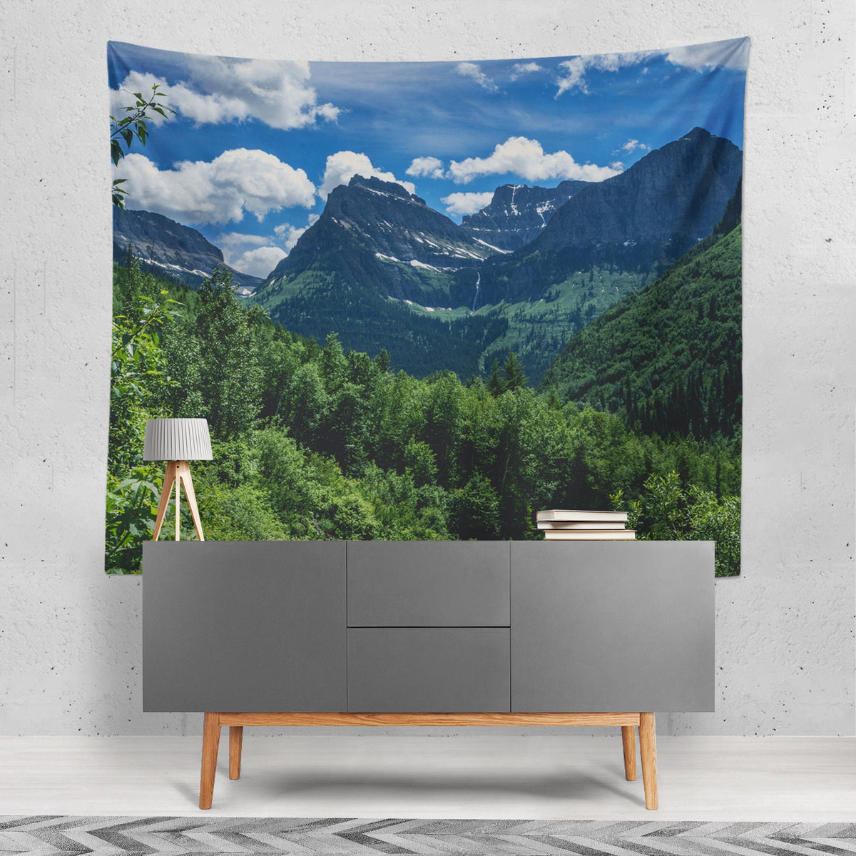 Glacier National Park Mountain Wall Tapestry - Decorative