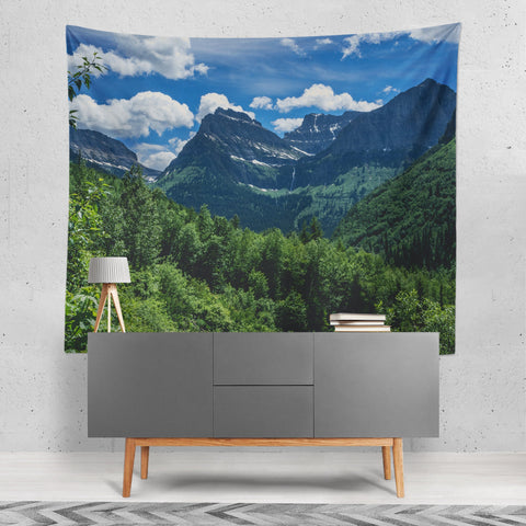 Glacier National Park Mountain Wall Tapestry - Decorative