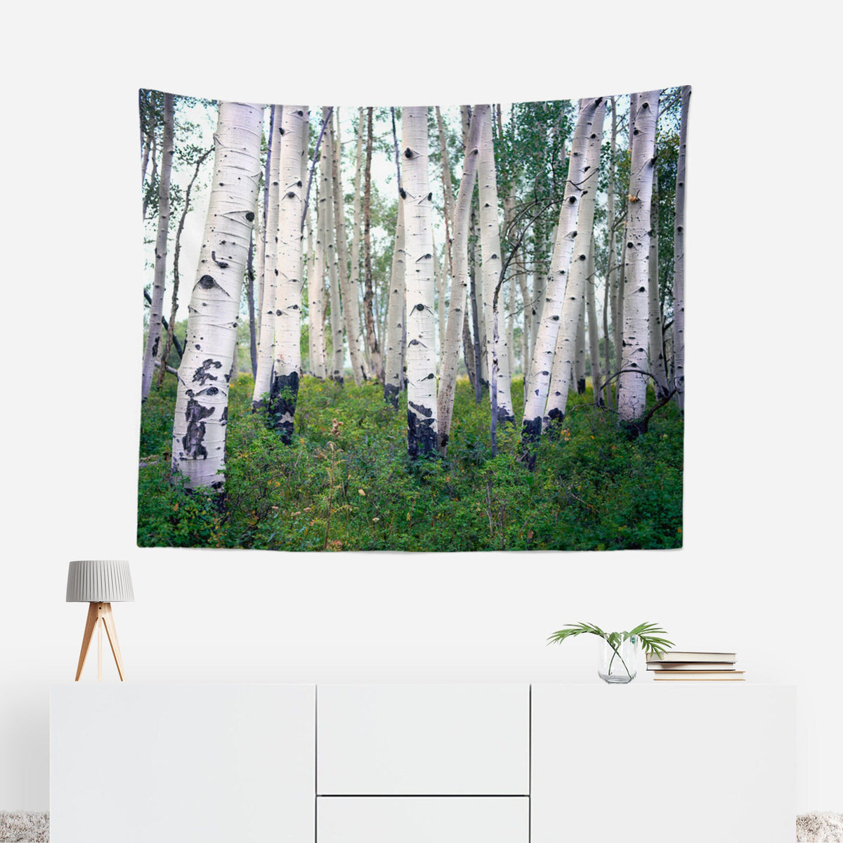 Mountain Birch Forest Wall Tapestry Trees Utah Art -