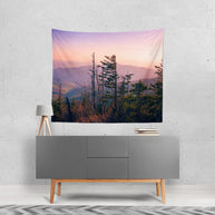 Smoky Mountains Sunset Wall Tapestry Tennessee Forest Decor
