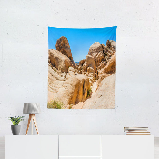 Joshua Tree Rocks Nature Wall Tapestry California Desert