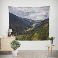 Lush Mountain Valley Wall Tapestry Green Nature Idaho Decor