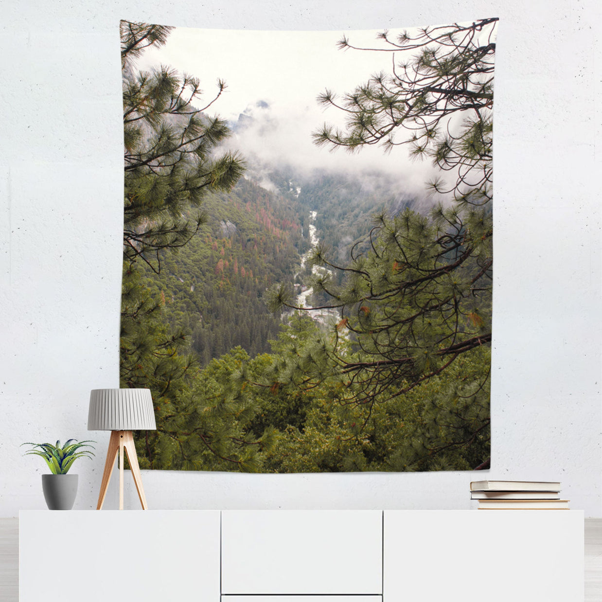 Yosemite Forest Wall Tapestry California Art - Decorative