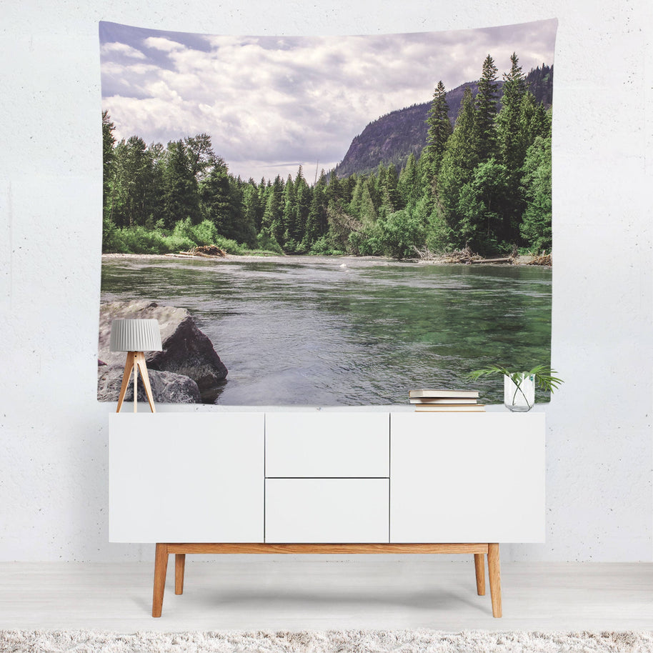 Glacier National Park River Wall Tapestry - Decorative