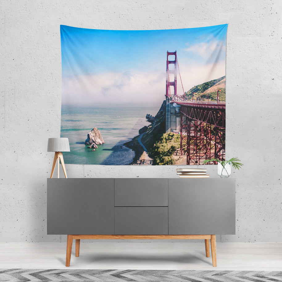 San Francisco Bridge Wall Tapestry California Seaside Decor
