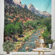 Zion National Park Wall Tapestry Utah River Southwest Art -