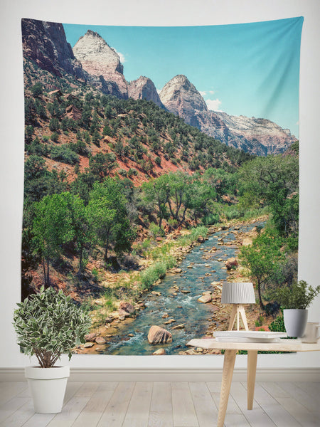 Zion National Park Wall Tapestry Utah River Southwest Art -